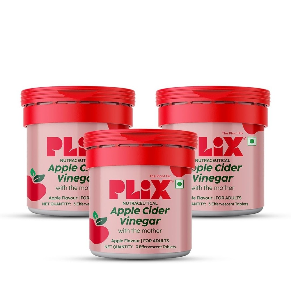 The Plant Fix Plix Apple Cider Vinegar Effervescent Mini- Apple ,9 Tablets