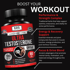 Natural Testosterone Booster 180ct Increase Male Energy Improve Muscle Strength