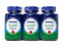 Unisom Simple Slumbers Melatonin 5mg Gummies 60 Ct Midnight Raspberry 3 Pack