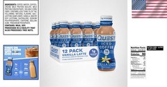 Quest Vanilla Latte Iced Coffee – 4 Pack, 10g Protein, 1g Sugar, 200mg Caffeine