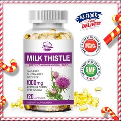 Organic Milk Thistle Capsules 1000mg – Liver Cleansing,Detox & Repairing Formula
