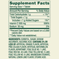 Spring Valley Vitamin C Chewable Tablets Dietary Supplement, 500 mg, 200 Count