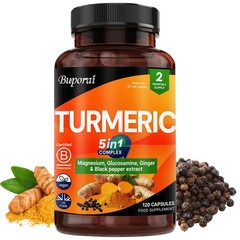 Turmeric 5-in-1 Complex 120pcs,Joint Mobility,Promote Bones and Digestive Health
