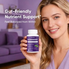 Premium Elvera Elderberry Gut Support Complex – Organic Black Elderberry Soft Ca