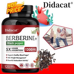 Berberine + Black Pepper Extract Capsules – 1200 mg – Cardiovascular Health