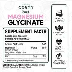 2Pack Organics Ocean organic Magnesium Glycinate Low Dose Zinc Chelated 90 Caps