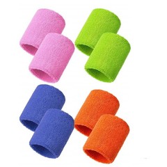 12 Pairs Colorful Sports Wristbands Cotton Sweatband Men Women