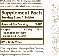Chelated Copper, 100 Tablets – Essential for Collagen Formation – Highly Bioa…