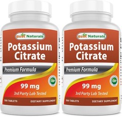 2 Pack Best Naturals Potassium Citrate 99 mg 500 Tablets