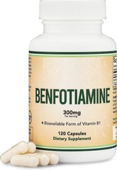 Mega Benfotiamine 300mg 120 Caps Gluten Free and Non-GMO Vitamin B1