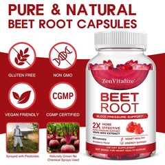Beet Root Gummies with Grape Seed Extract-2X Blood Pressure Support,Energy