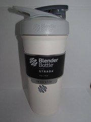 Blender Bottle Strada Sport Stainless Steel Insulated Shaker 24oz White/Gray NEW