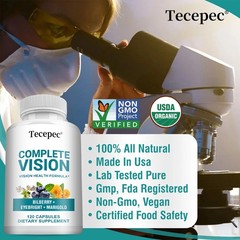 Complete Vision Improves Blood Circulation Bilberry+Eyebright+Marigold 120 Caps