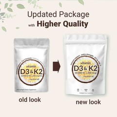 Micro Ingredients Vitamin D3 K2 Coconut oil 300 Softgels Dietary Supplement