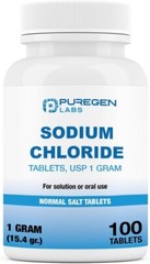 Puregen Sodium Chloride Tablets Normal Salt 1 GM (1000 mg) 100 Tablets