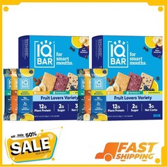 IQBAR Clean Plant Protein Bars – Fruit Lovers Variety – 24 Count – Keto