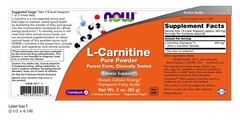 NOW Supplements – L-Carnitine Pure Powder 3 oz (85 g)