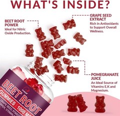 Organic Beet Root 60 Gummies Capsules for Circulation & Natural Energy Boost