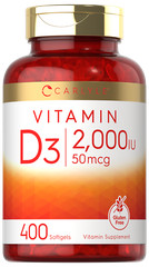 Vitamin D3 2000 IU Softgels | 400 Count | Non-GMO, Gluten Free | by Carlyle