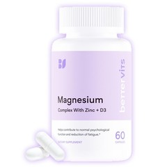 Magnesium Glycinate Complex Citrate Malate Zinc D3 225mg 60 Capsules Bettervits