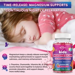 Kids Magnesium Gummies, Magnesium Glycinate Gummies for Kids & Adults with LT…