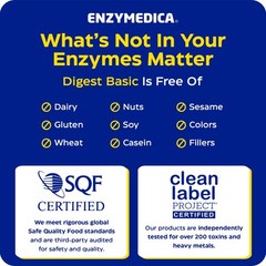 Enzymedica Digest Basic – Digestive Enzyme 30 Count (Pack of 1), No Color