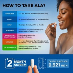 Alpha Lipoic Acid 600mg – ALA Supplement Antioxidant 120 Count (Pack of 1)