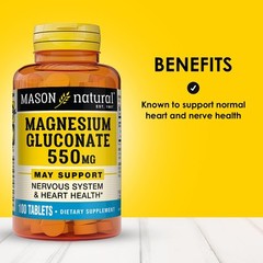 Mason Natural Magnesium Supplement 30mg 100 Count Easy to Swallow Tablets