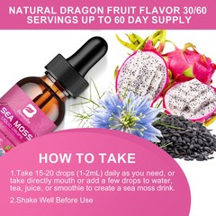 2 Bottles 60ml Sea Moss Drops with Organic Soursop Supplement Liquid Drops