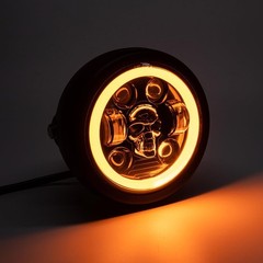 5.75″ Round LED Motorcycle Headlight Assembly, DRL High/Low Beam, Mounting Brack