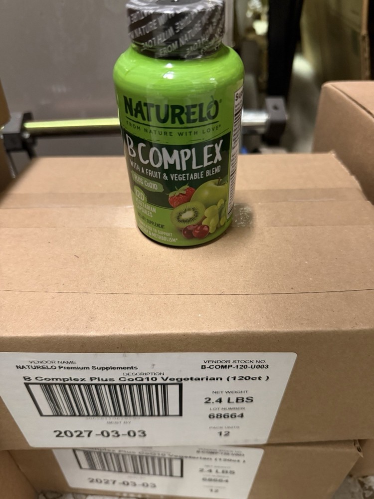 NATURELO B Complex Plus CoQ10 Vegetarian Capsules 120ct EXP 3/3/2027 *SHIPS FREE