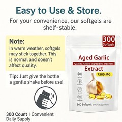 Aged Garlic Extract – 300 Count Odorless Garlic Supplement for Heart & Immune…