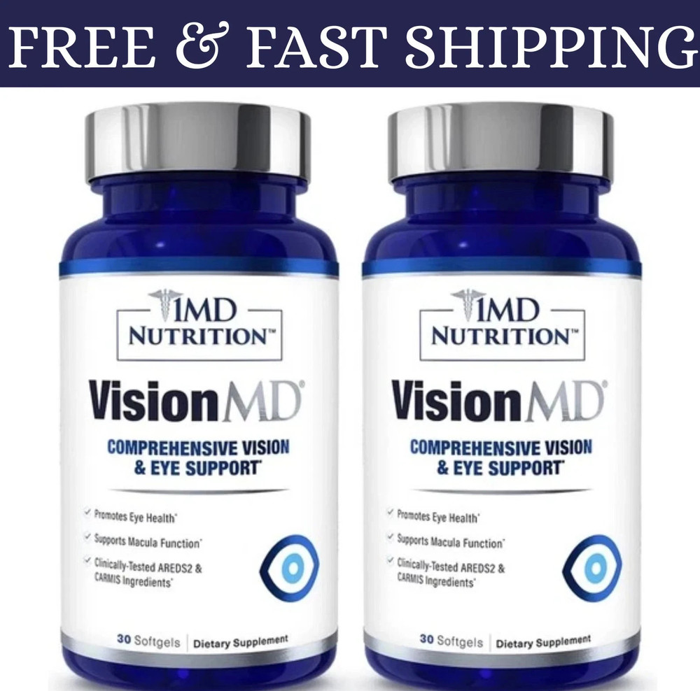 2 pack MD Nutrition Vision MD Eye Vitamin CARMIS – Eye Supplement 30 Softgels.