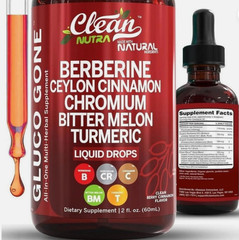 Clean Nutra Berberine & Ceylon Cinnamon Liquid Drops for Metabolism Support