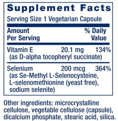 SUPER SELENIUM COMPLEX & VITAMIN E 200 mcg 200 Capsule LIFE EXTENSION