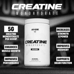 Axe&Sledge Basics Creatine | Unflavored,Enhances Strength&Performance,Increases