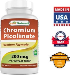 2 Pack Best Naturals Chromium Picolinate Tablet, 200 mcg, 240 Count