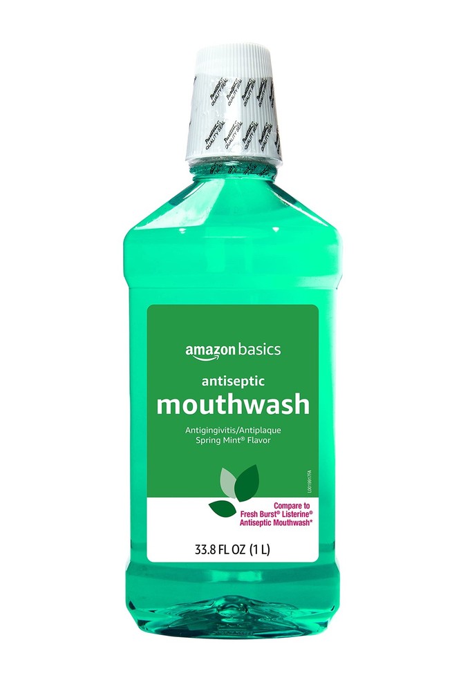 Amazon Basics Antiseptic Mouthwash, Refreshing Mint 33.8 Ounce (Pack of 1)
