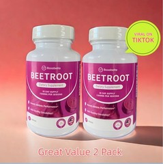 2Pack Organic Beet Root Capsules-Blood PressureSupport, Energy Boost