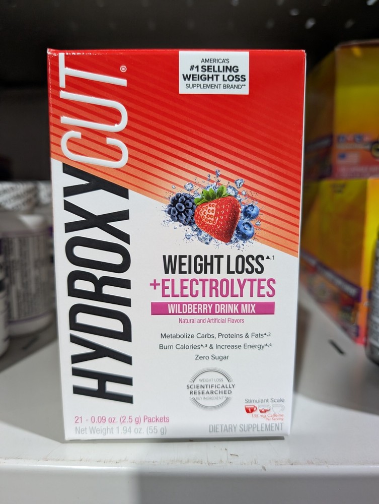 Hydroxycut Drink Packets 21 Packets Wildberry Flavor Free Shipping *EXP 12/2027*
