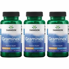 Swanson Maximum Strength Graminex Flower Pollen Extract 60 Count (Pack of 3)