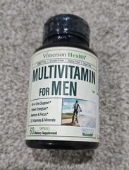Multivitamin for Men with Vitamin A CD E B12 Zinc Energy Focus Health 60 Capsul