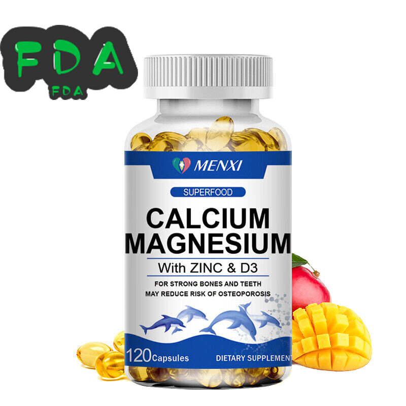 Magnesium zinc calcium composite supplement 120 capsules, high absorption 1425mg