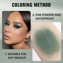 evpct Dark Green Matte Single Eyeshadow Palette, Forest Green Eye Shadow Palette