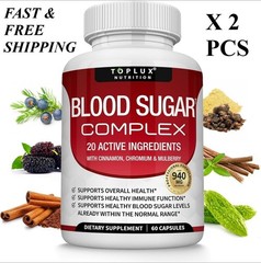Toplux Premium Blood Sugar Complex Supplement Supports Healthy Blood Sugar Level