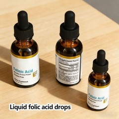 3 package Folinic Acid Supplement 3-Pack, 1 Fl Oz (30ML) Alcohol-Free Health …