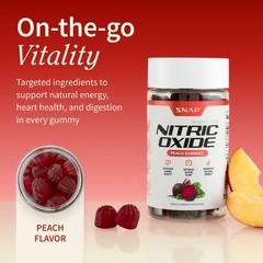 Snap Supplements Nitric Oxide Beet Root Gummies SF, Cherry & Peach, Heart Health