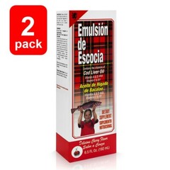 2 PACK – EMULSION DE ESCOCIA – COD LIVER OIL 6.5oz (PICK FLAVOUR)