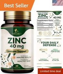 Zinc Supplements – High Potency Zinc 40mg Per Tablet – Best Zinc Supplement f…