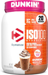 Dymatize x Dunkin’ ISO100 Mocha Latte Whey Protein 20 Servings 25g of Protein